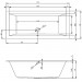 Riho Rechteck-Badewanne Lugo 170x75  flachen Rand 10mm, weiß BT01005