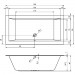 Riho Rechteck-Badewanne Lugo 180x90  flachen Rand 10mm, weiß B134001005 AKTIONSPREIS
