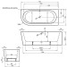 Rocky L100 Wall Corner links Acrylwanne für Wandeinbau 1800 x 800 x 600 mm, weiß