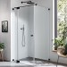 RockyLine O Duschabtrennung 900 x 900 x 2000, Pendeltür oder Drehtür mit Festteil, eine Seitenwand, verschiedene Profilfarben, O11.9