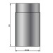 Rockytherm Rauchrohr 150 mm, DM150, Farbe: Schwarz