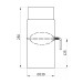 Rockytherm Rauchrohr mit Drosselklappe 250 mm, DM130, Farbe: Schwarz