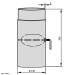 Rockytherm Rauchrohr mit Drosselklappe 500 mm, DM130, Farbe: Schwarz