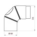 Rockytherm verstellbarer Rauchrohrbogen 0°- 90°, DM180, Farbe: Grau