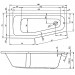 Wannenset Rocky Asymmetrische Raumsparwanne 160x70x50cm Rechts
