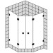 Sprinz BS-Dusche Rahmenlos, Fünfeck 1000x1000x2000 kristall hell / chrom/silber hochglanz