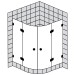 Sprinz BS-Dusche Rahmenlos, Viertelkreis 1000x1000x2000 kristall hell / chrom/silber hochglanz