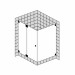 Sprinz Duschabtrennung Omega Eckeinstieg, Pendeltür 1000x1000x2000 mm kristall hell / SpriClean/ chrom/O011.0