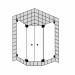 Sprinz Duschabtrennung Omega Fünfeck, Pendeltür 900x 900 x 2000 mm kristall hell / SpriClean/ chrom/O052.9