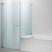 SPRINZ Omega Duschabtrennung 900 x 900 x 2000, Fronteinstieg, Pendeltür oder Drehtür ohne Festteil, verkürzte Seitenwand, verschiedene Profilfarben, O14.9
