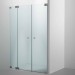 SPRINZ Omega Duschabtrennung für Nische, zwei Pendeltüren mit Festteil, 1400 x 2000, verschiedene Profilfarben, O24.2