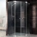 SPRINZ Rocky-Line O Duschabtrennung, Fünfeckdusche, Eckeinstieg mit Pendeltüren und zwei Festteilen, 900 x 900 x 2000, verschiedene Profilfarben, O52.9
