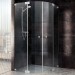 SPRINZ Rocky-Line O Duschabtrennung, Viertelkreisdusche, mit Pendeltüren und zwei Festteilen, für Wannenradius 520 - 530 mm, 1000 x 1000 x 2000, verschiedene Profilfarben, O25.4