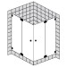 Sprinz Tansa Schiebetür Eckeinstieg mit Festfeldern, ESG kristall hell, 1000x1000x2000 mm, schwarz matt TA489.0SM