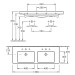 VB SDWT Subway 2.0 7175 1300x470mm 2 3-LArm mittl HL dg Ül Eckig WeißAlpin