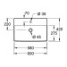 VB AWT Memento 2.0 4A07 600x420mm mittl HL durchgest m ÜL Eckig Weiß Alpin
