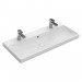 Villeroy & Boch SWT Avento 4156 1000x470mm zwei 1-L Arm HL durchg Überl Eckig WeißAlpin C+