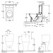 VB Tiefspül-WC Kombination O.novo 5658 360x640mm bodenst wandnah Weiß Alpin C+