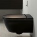 VB Dusch-WC spülrandlos ViClean-I200 595 x385x400mm Oval Pure Black CeramicPlus